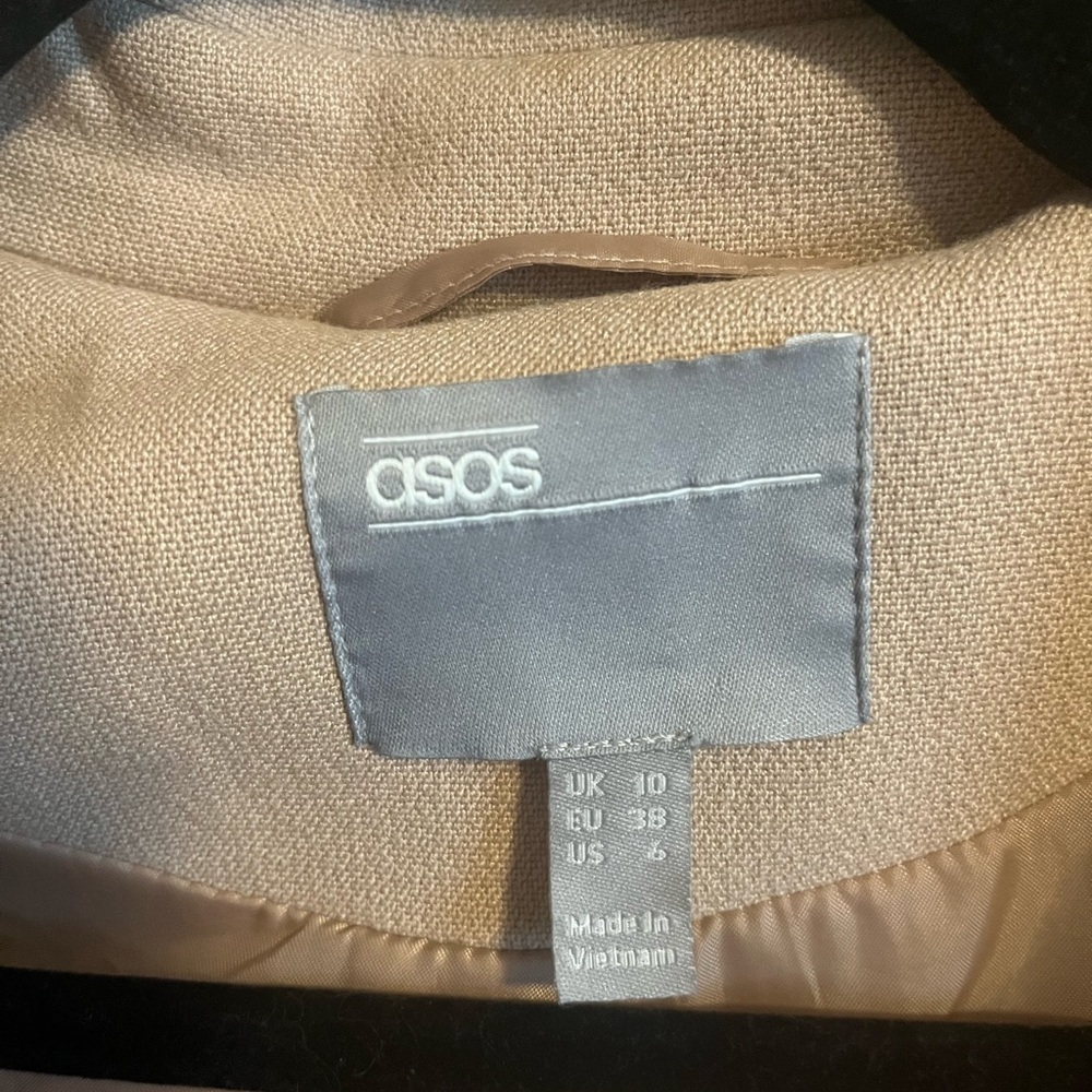 ASOS beautiful camel colour transitional lined coat size 6 neutral - Picture 12 of 12